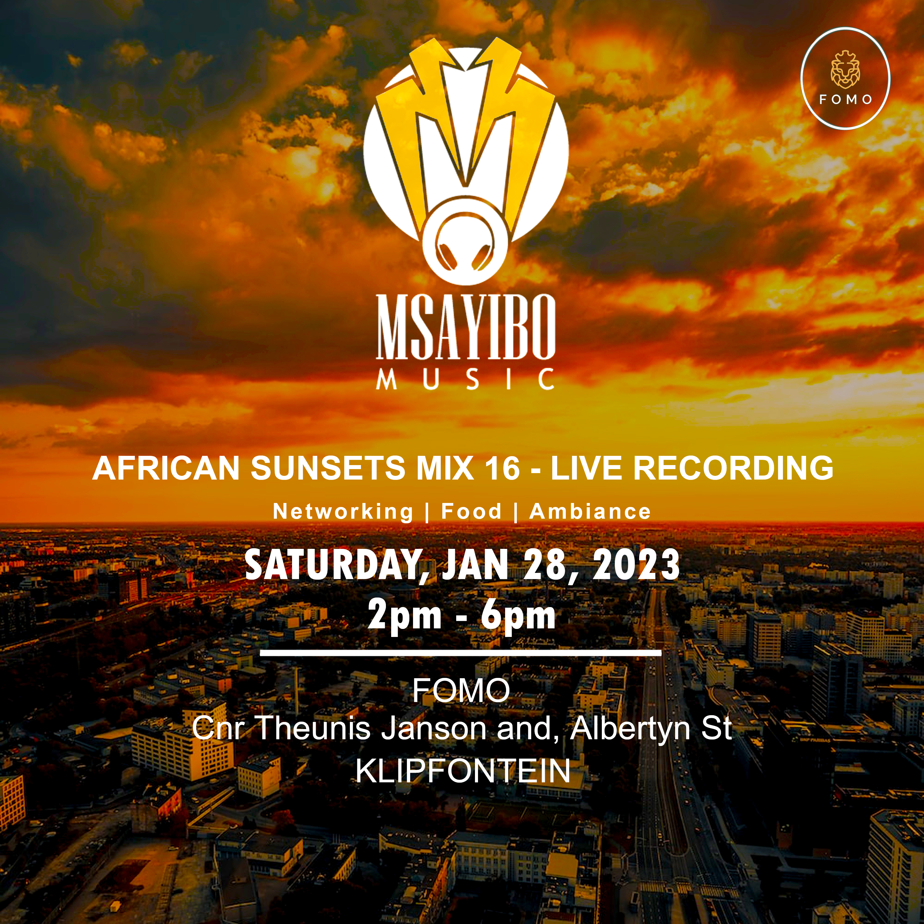 African Sunset Mix 16 Live Recording Poster