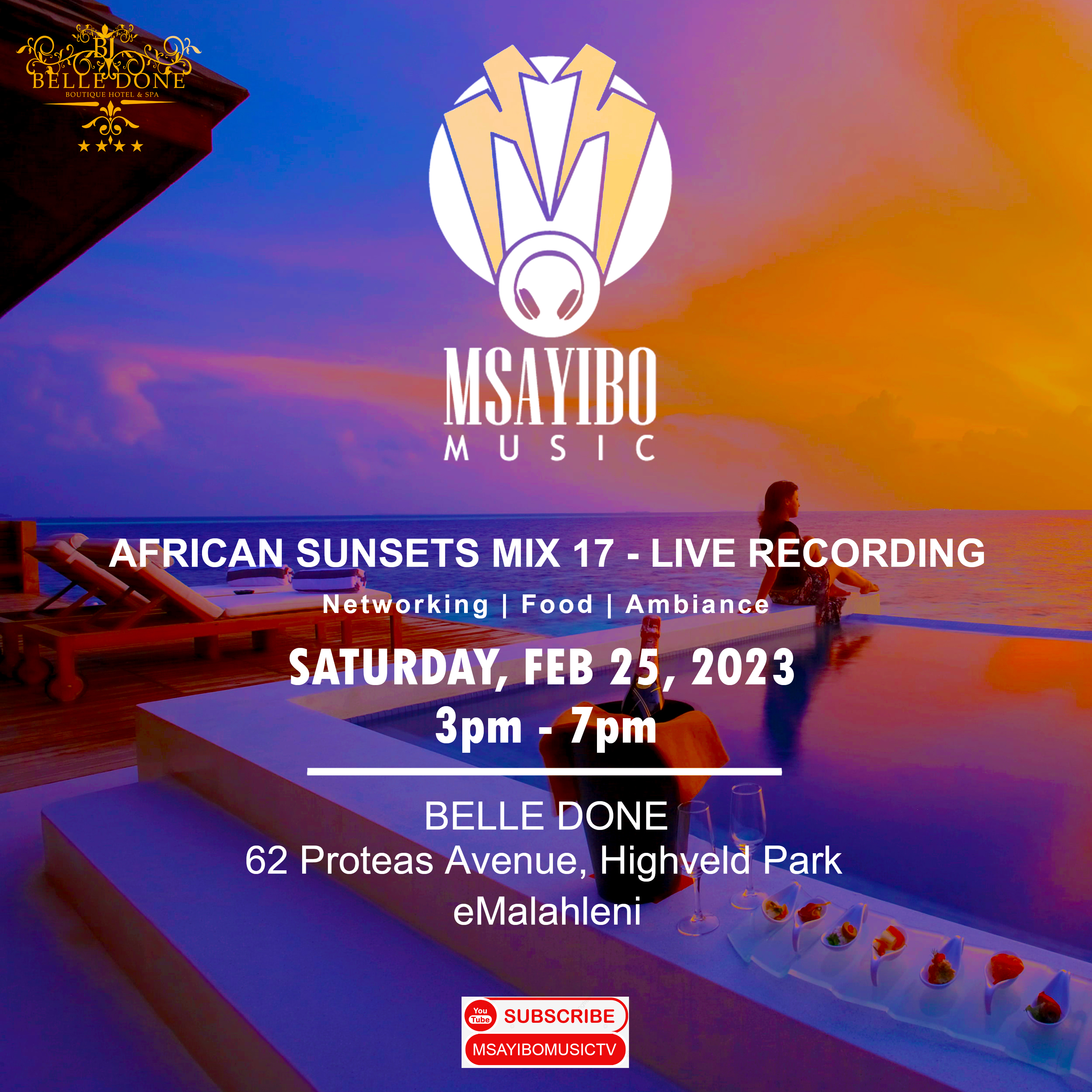 African Sunset Mix 17 Live Recording Poster